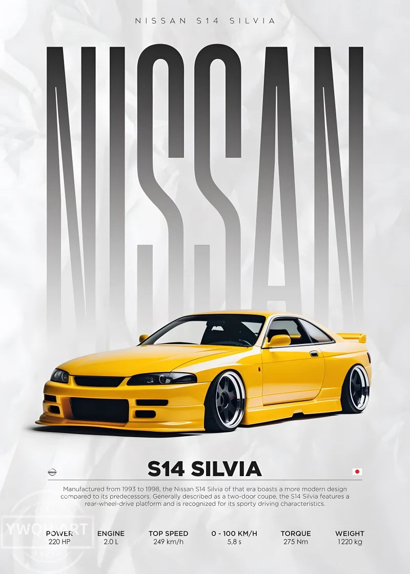 Póster Nissan S14 Silvia (Arte 01)