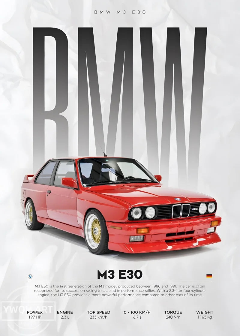 Póster BMW M3 E30
