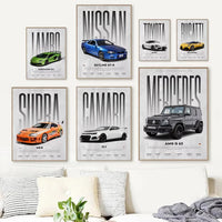 Pintura en lienzo de coches famosos modernos W16 750S, arte de pared, impresiones de carteles de coches deportivos de lujo a la moda para sala de estar, regalo de decoración del hogar