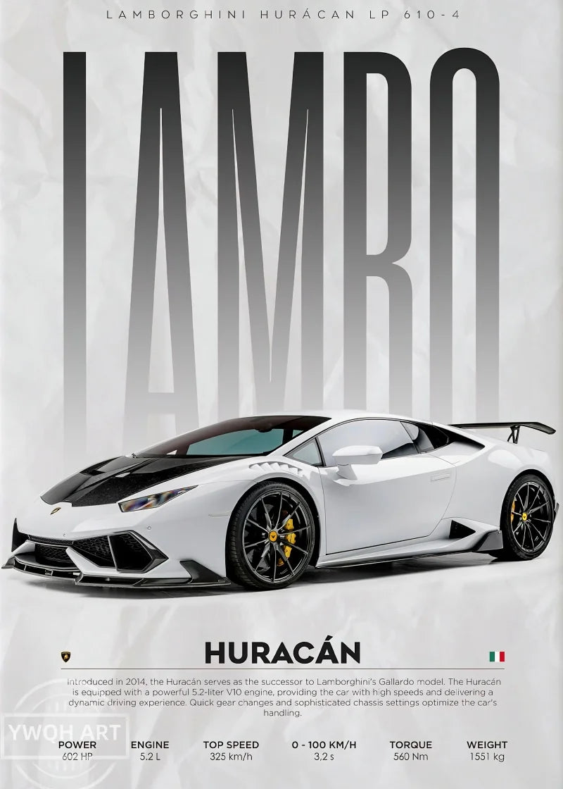 Póster Lamborghini Huracan (Arte 17)