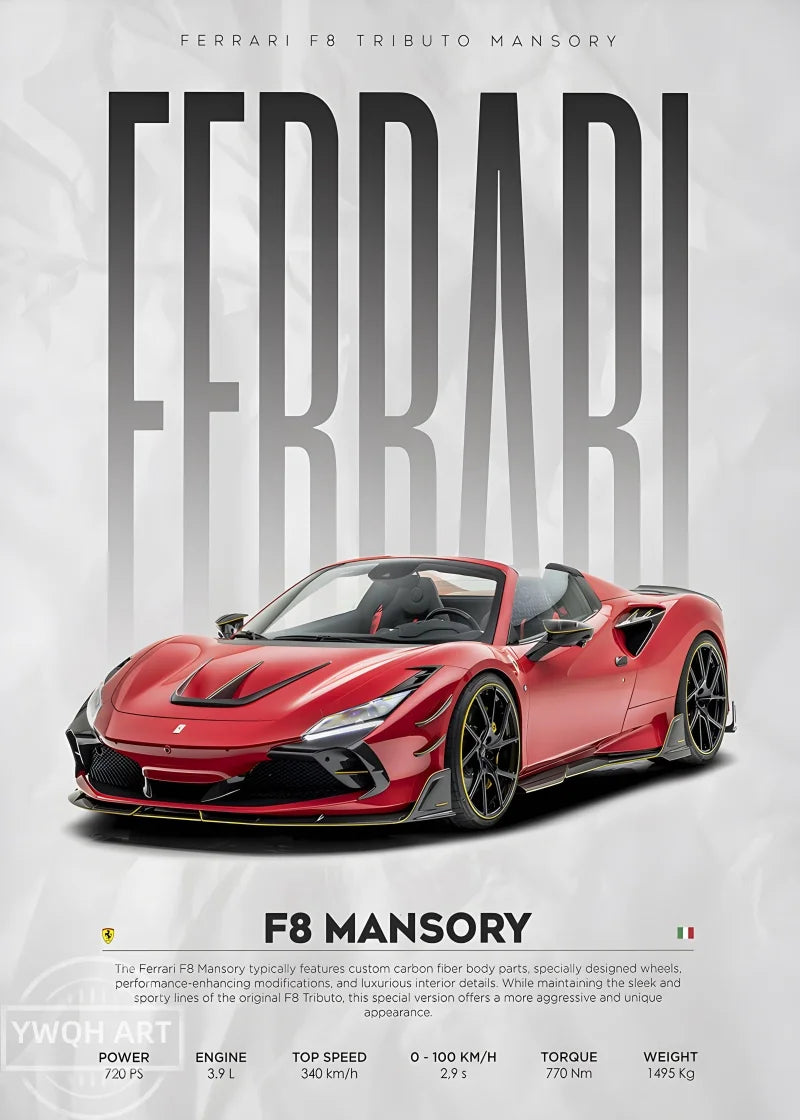 Póster Ferrari F8 Mansory (Arte 24)